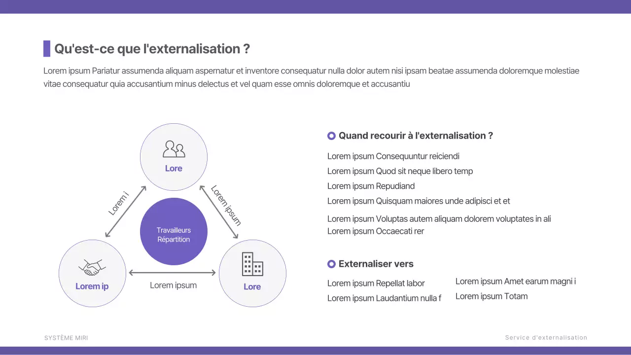 Proposition de services de recrutement externalisés en violet et gris Business B2B Chasseurs de têtes Recrutement d'entreprises Détachement de travailleurs intérimaires