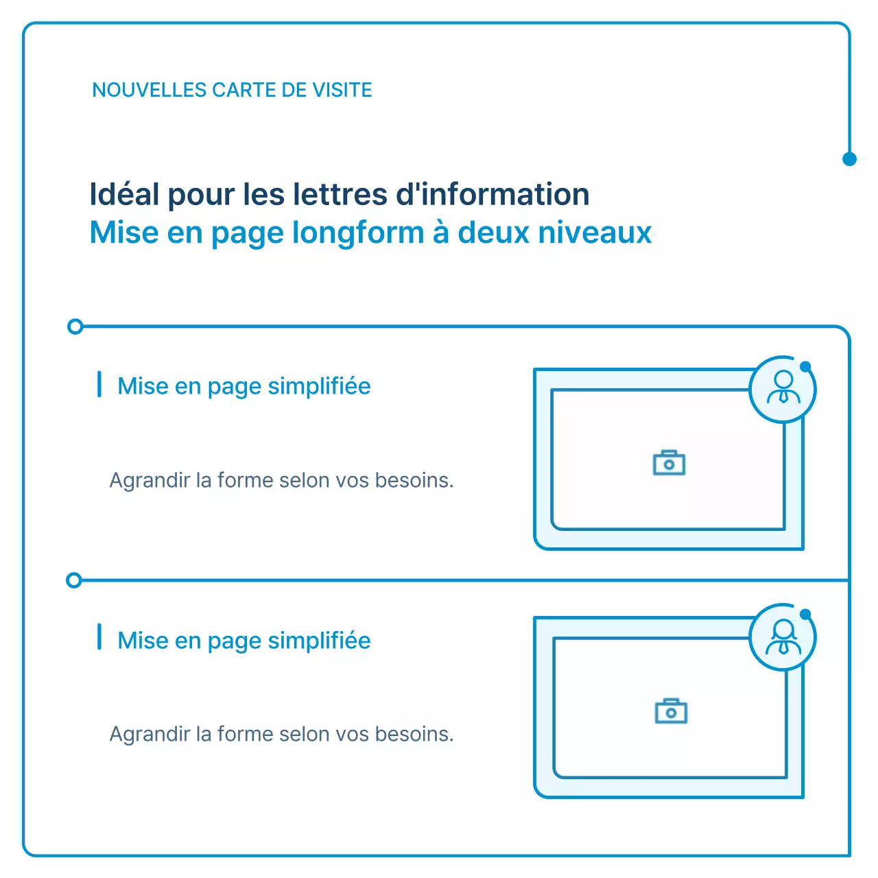 Guide des lettres d'information d'entreprise à géométrie blanche et bleue