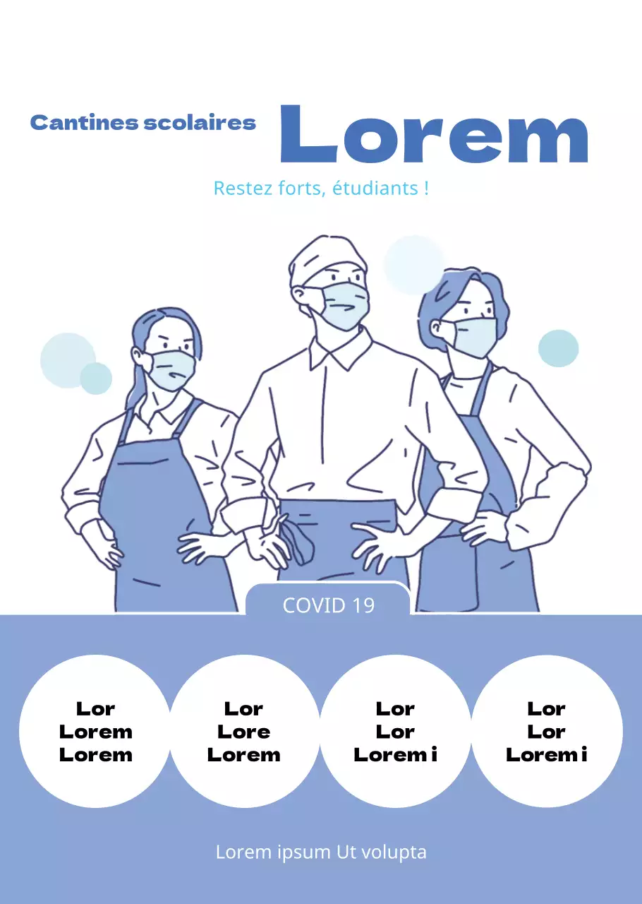 Illustration bleu clair ticket de cantine affiche transparente