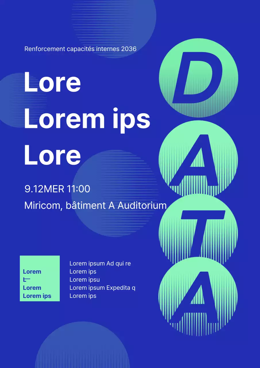 Promotion d'un programme informatique interne avec une palette de couleurs simples, bleu et menthe