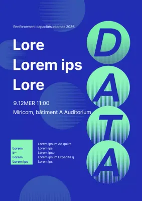 Promotion d'un programme informatique interne avec une palette de couleurs simples, bleu et menthe