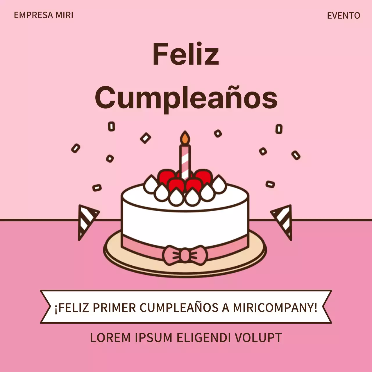 Actos de aniversario en rosa