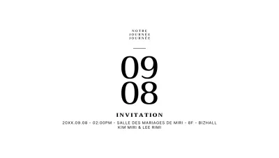 Pour une invitation de mariage au concept simple avec la date surlignée en noir