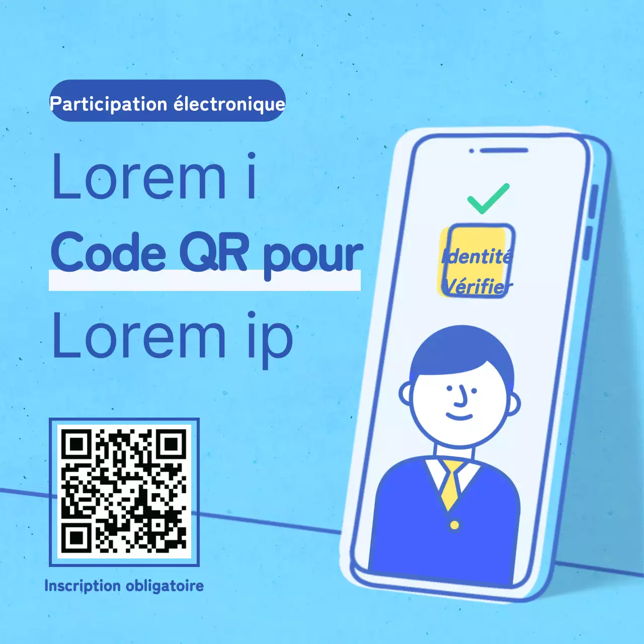 Modèle d'illustration de téléphone portable bleu clair