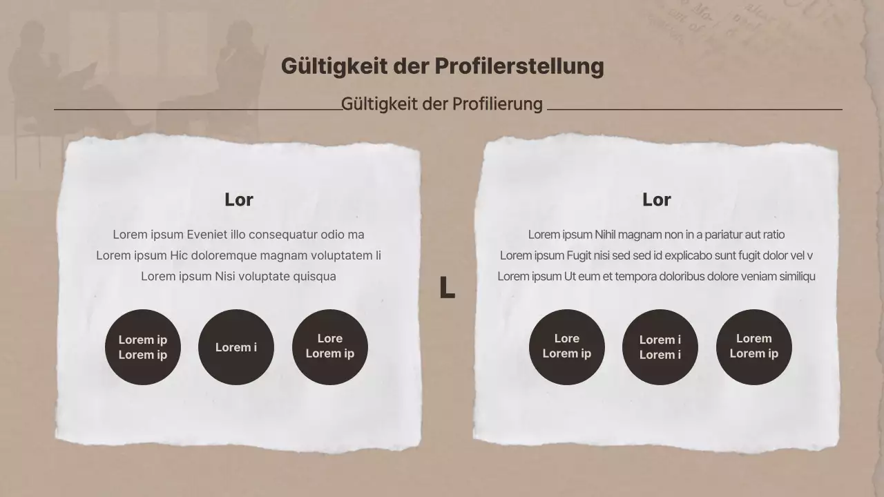 Forschungspräsentationen zum Thema Kriminalpsychologie auf braunem Papier