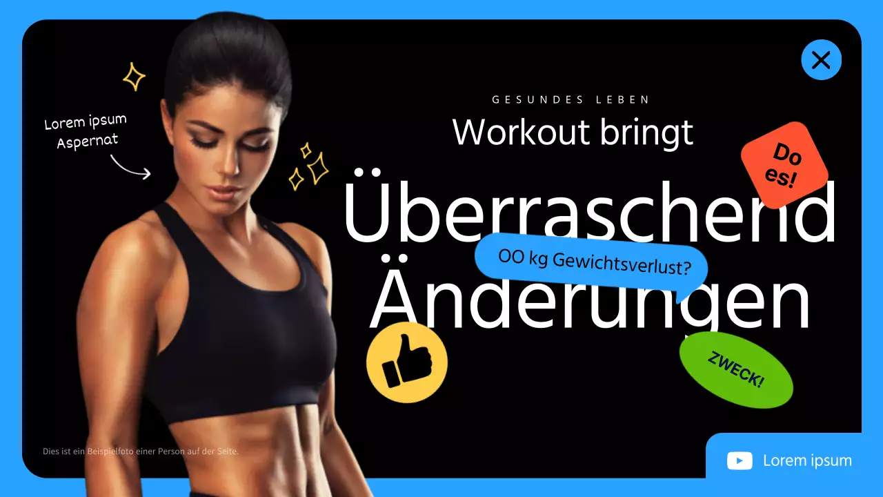 Der Unterschied nach einem schwarz-blauen Aufkleber-Konzept-Training