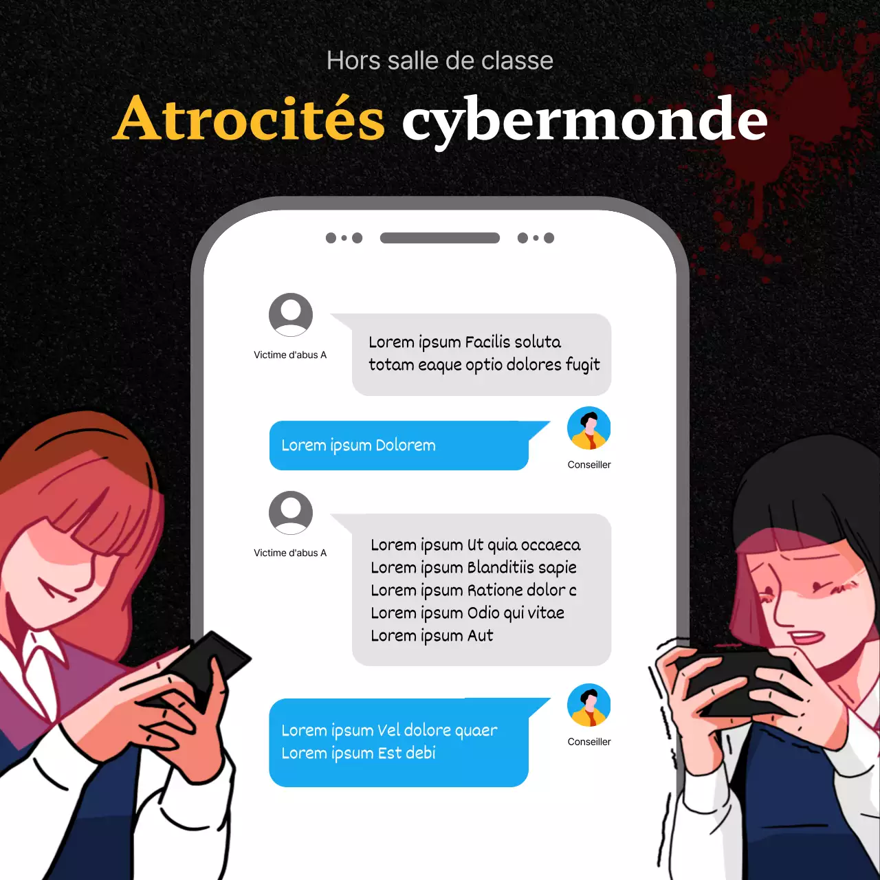 Poste du Bullying Prevention Advice Centre en noir et rouge