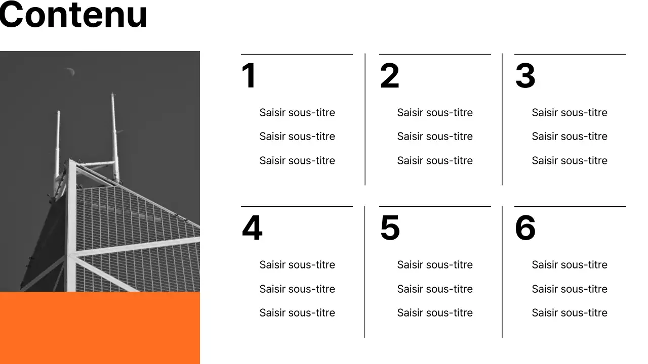  Rapport d'activité minimaliste en orange et noir