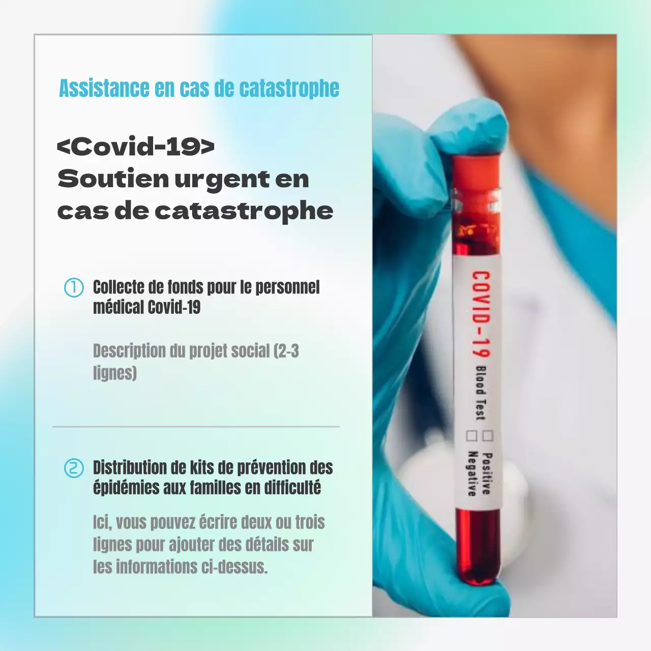 Responsabilité sociale des entreprises avec un concept de dégradé bleu et menthe