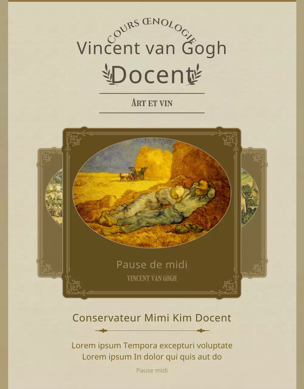 Un guide des cours d'art, de vin et de beige d'inspiration vintage