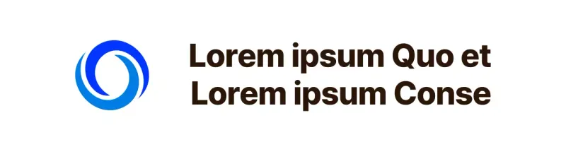 Mise en page de texte avec un logo symbolique simple en bleu et bleu clair Style d'alignement Pièce promotionnelle mettant en valeur un slogan d'entreprise