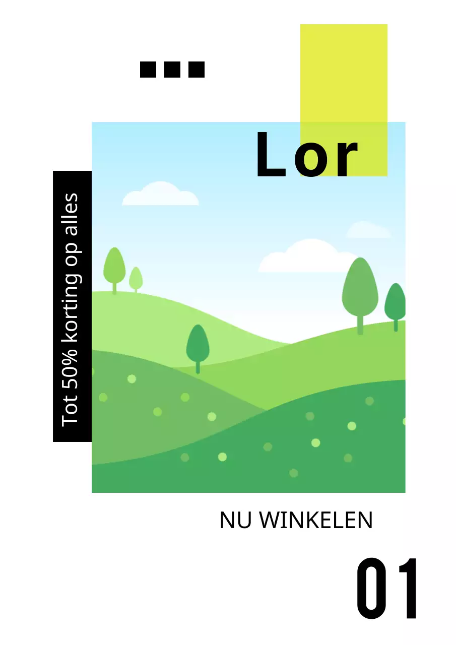 Verschillende lay-outs met zwarte en lichtgroene foto's