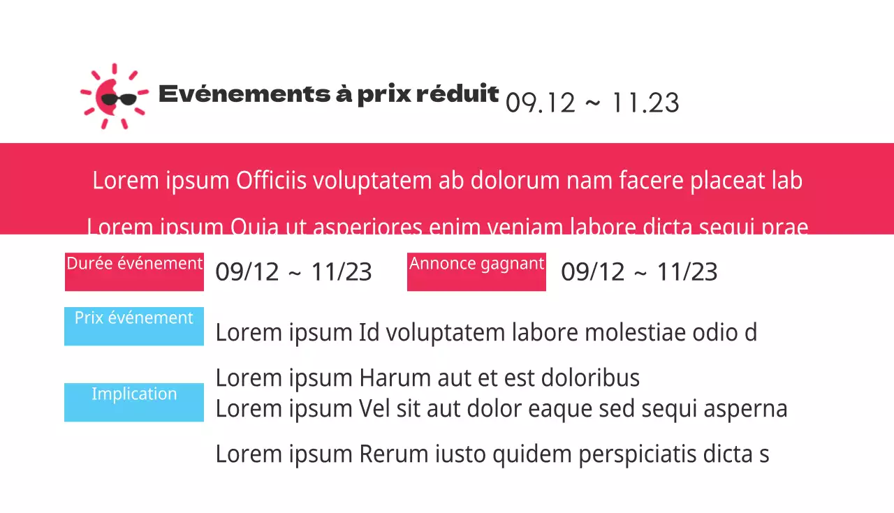 Evénements à prix réduit