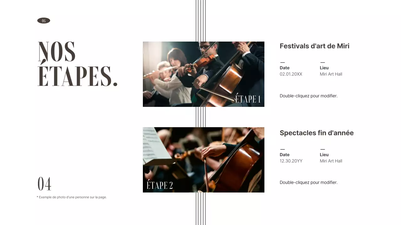 Portefeuille d'organisations d'arts du spectacle dans des tons bruns et sourds