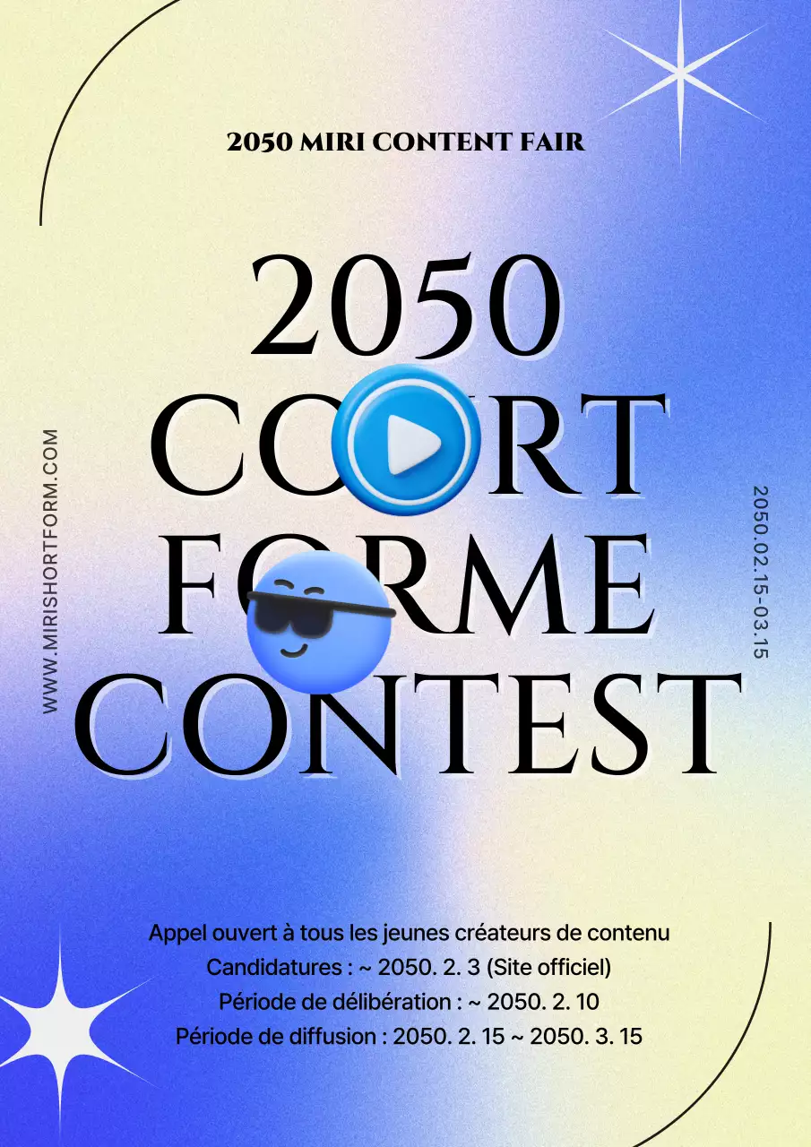 Concours de formulaires courts avec des emojis 3D bleus et jaunes