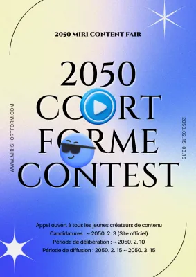 Concours de formulaires courts avec des emojis 3D bleus et jaunes