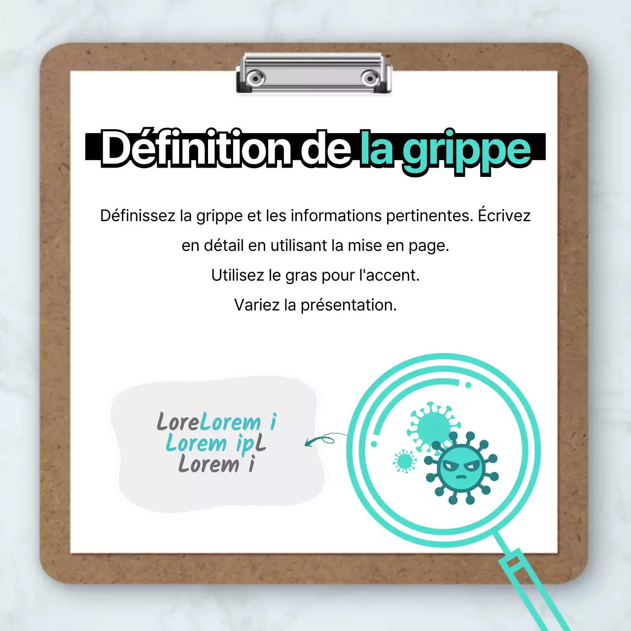 Fond de marbre Tableau des fichiers Conseils de santé