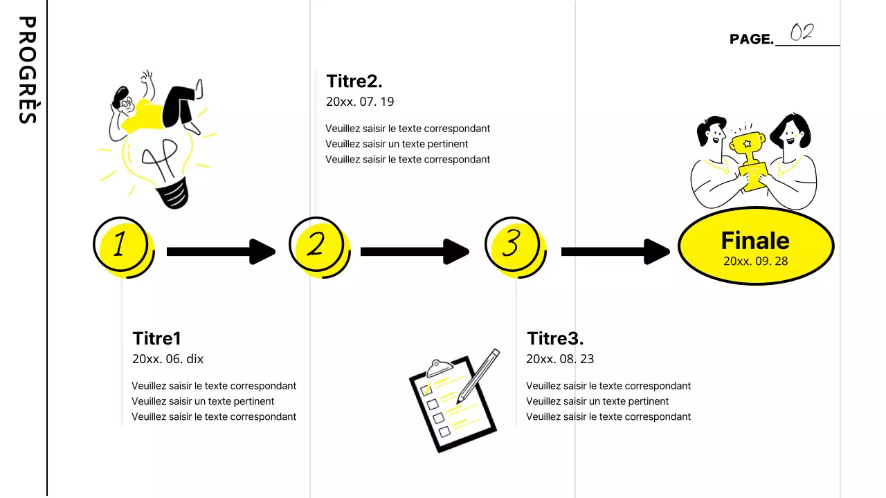 Procès-verbaux des réunions d'étude avec des rehauts de blanc et de jaune