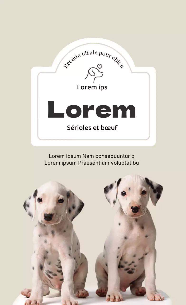 Beige Puppy Neat Food Label