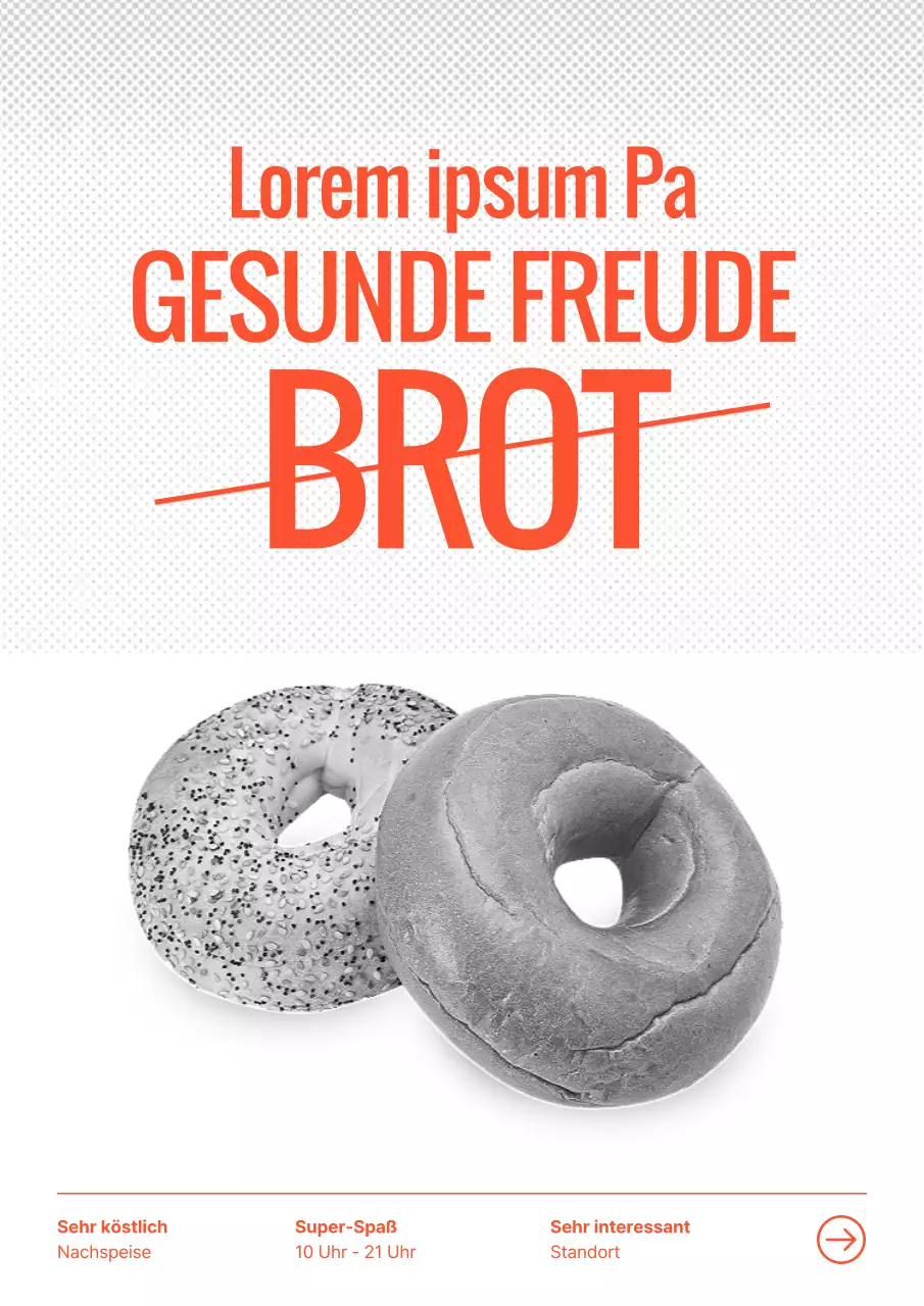 Rotes und graues Bäckereiplakat