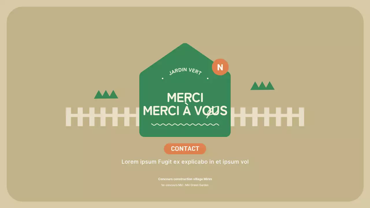 Proposition de concours pour la création d'un jardin de revitalisation communautaire vert et orange