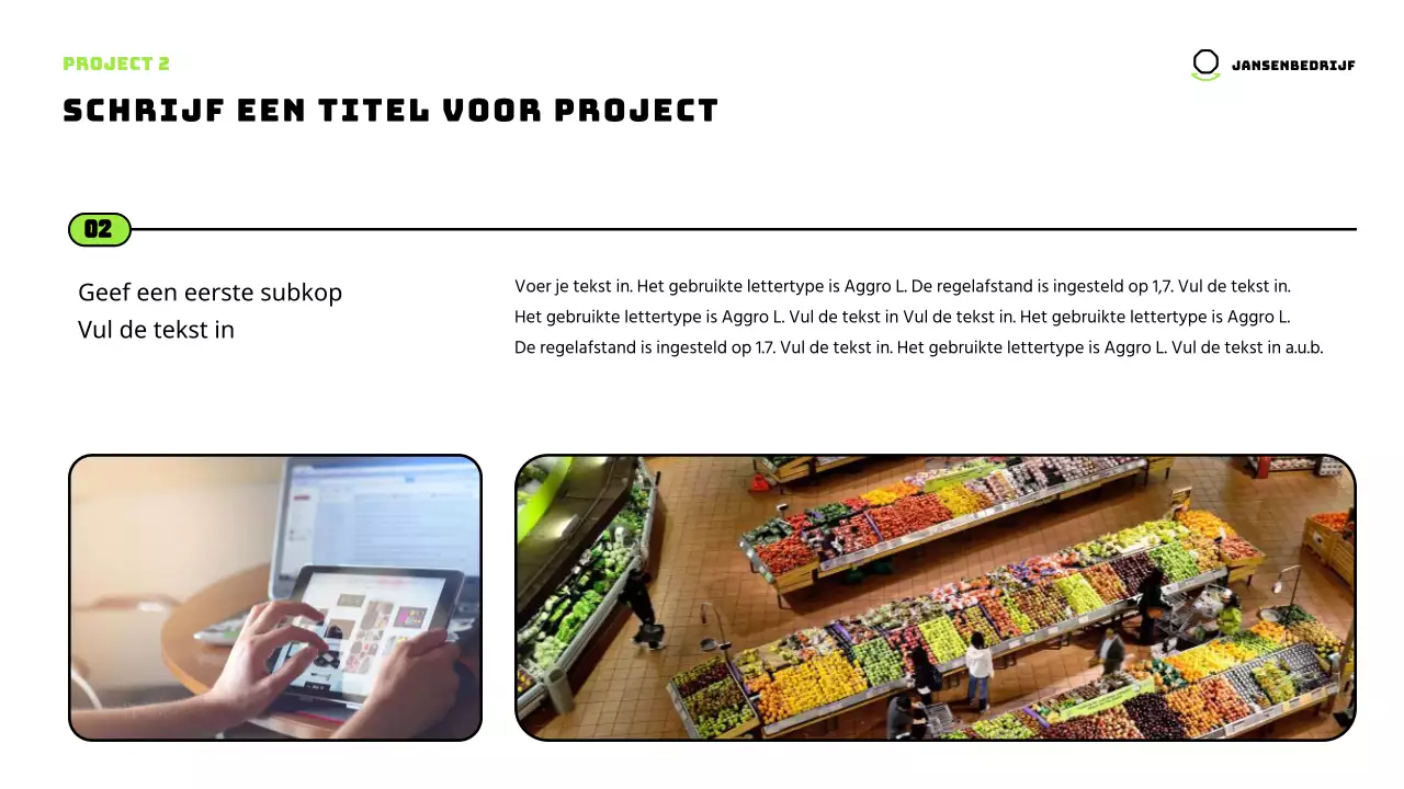 Schattige personages in chartreuse en een strakke lay-out