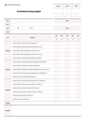 Intern evaluatieverslag in roze