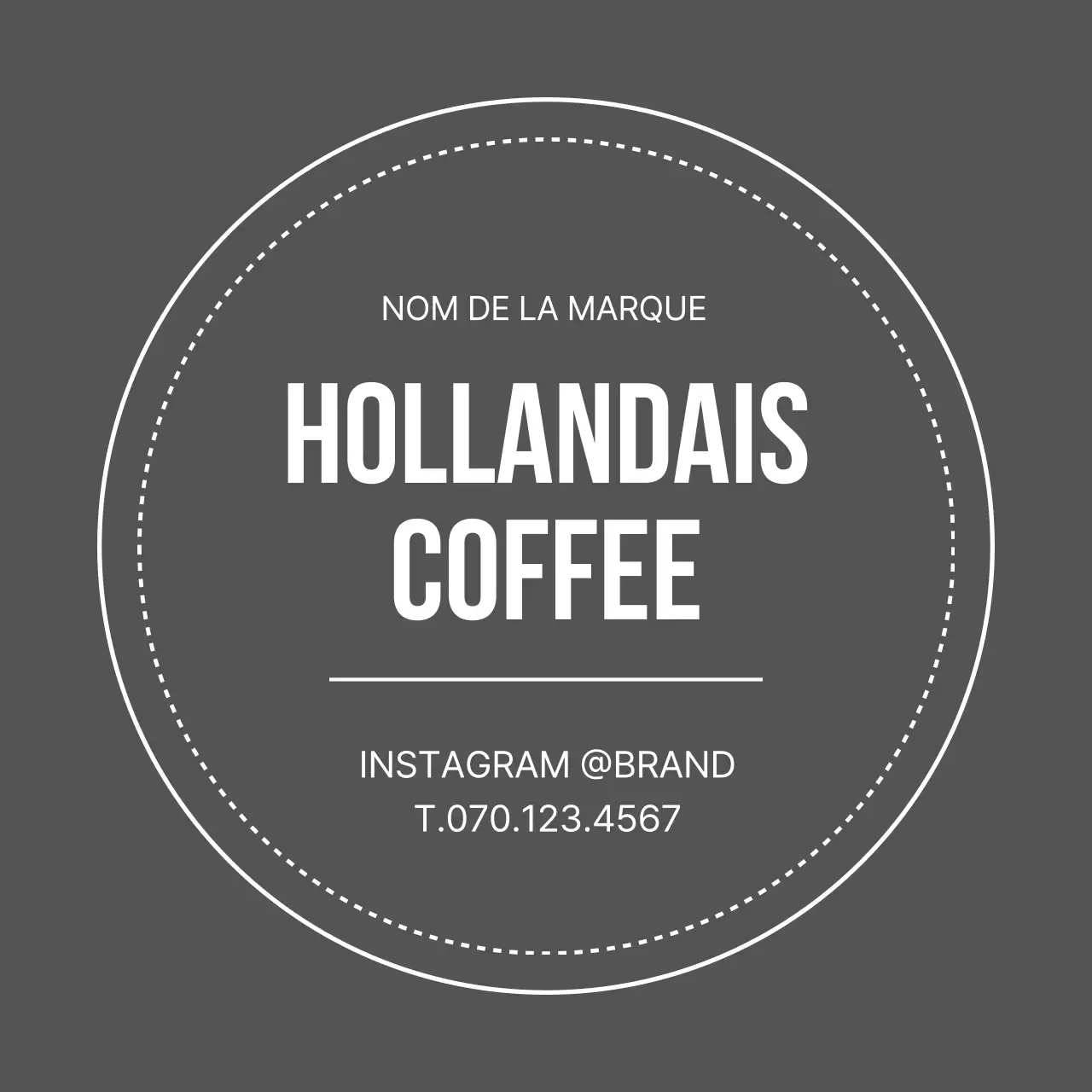 Cercle de café à bordure grise