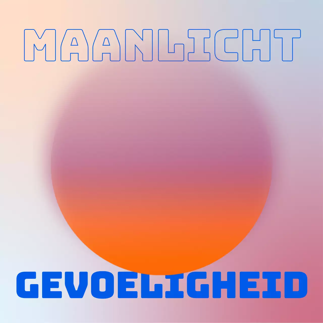 Een albumhoes met een knal oranje en blauw