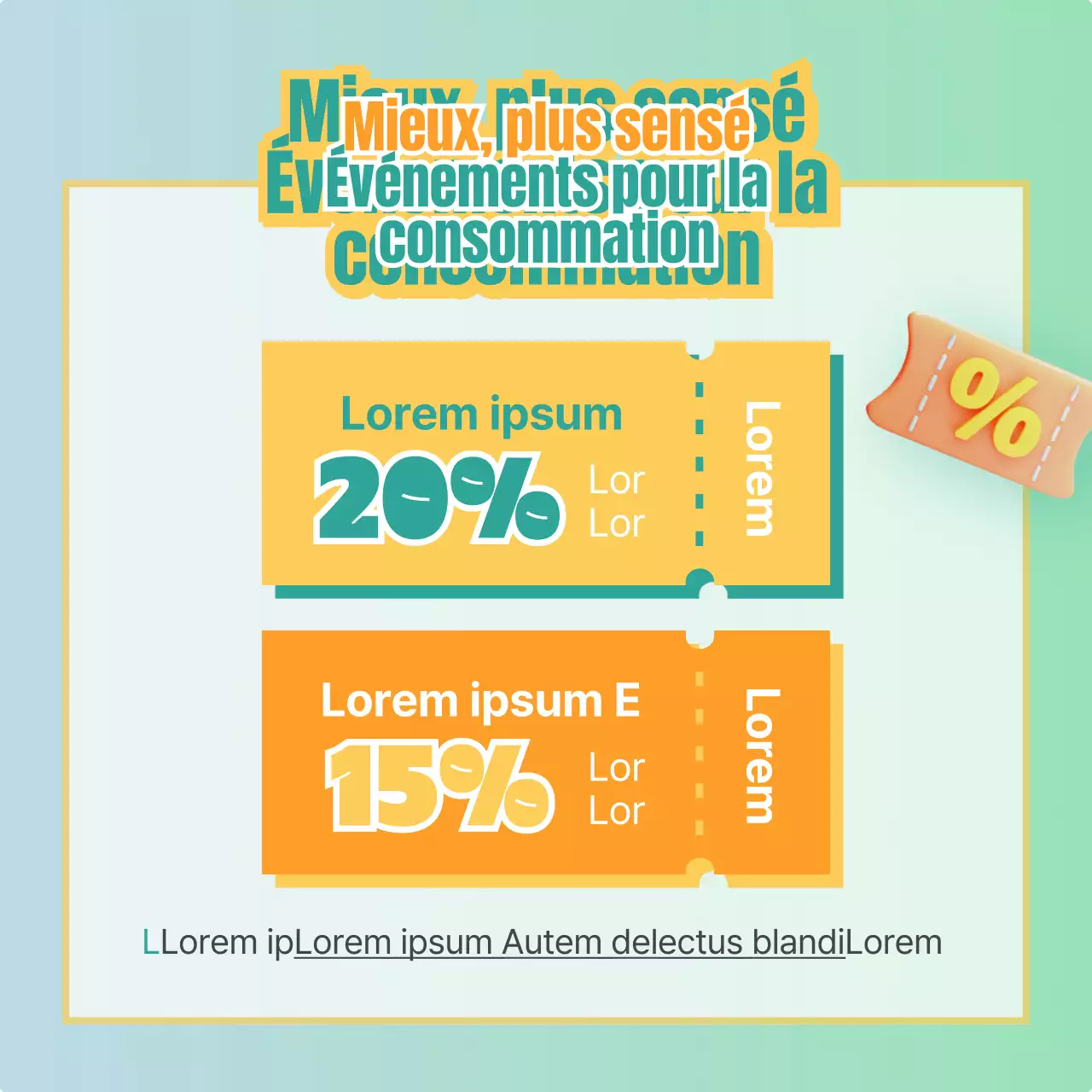Une simple affiche de vente de fruits et légumes à la menthe et au jaune