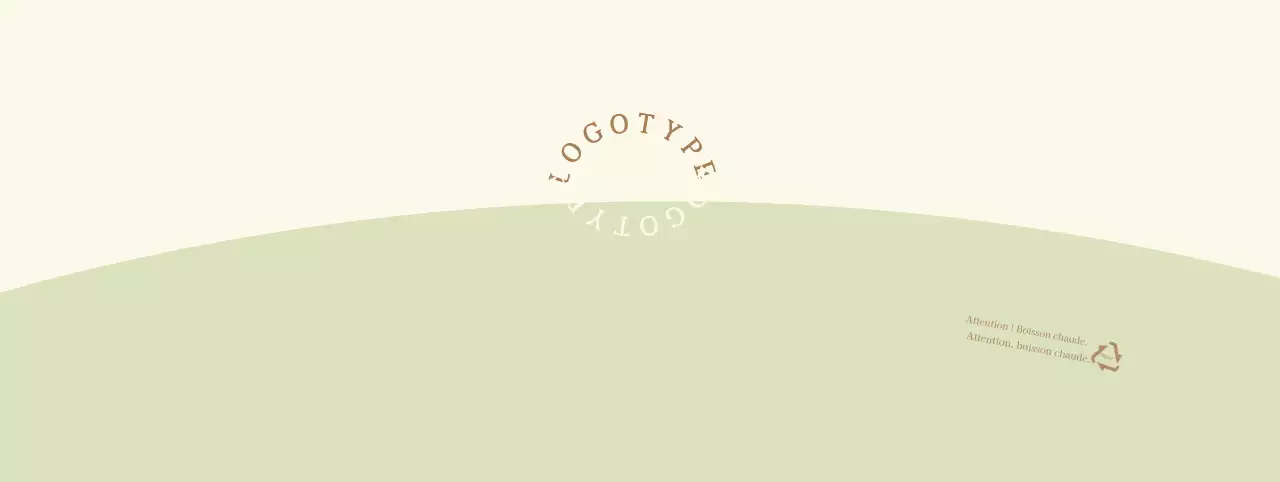 Lettrage rond jaune vert