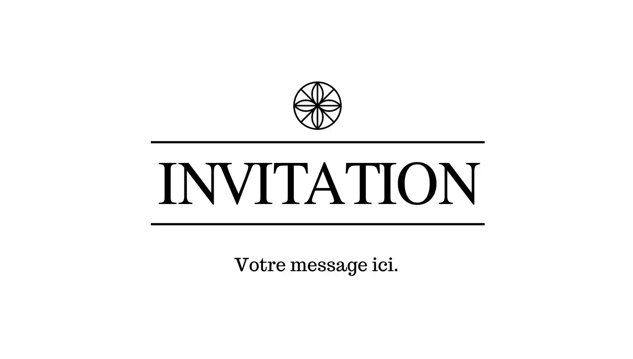 Enveloppe de carte postale d'invitation simple avec texte noir et logo floral illustration linéaire