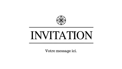 Enveloppe de carte postale d'invitation simple avec texte noir et logo floral illustration linéaire