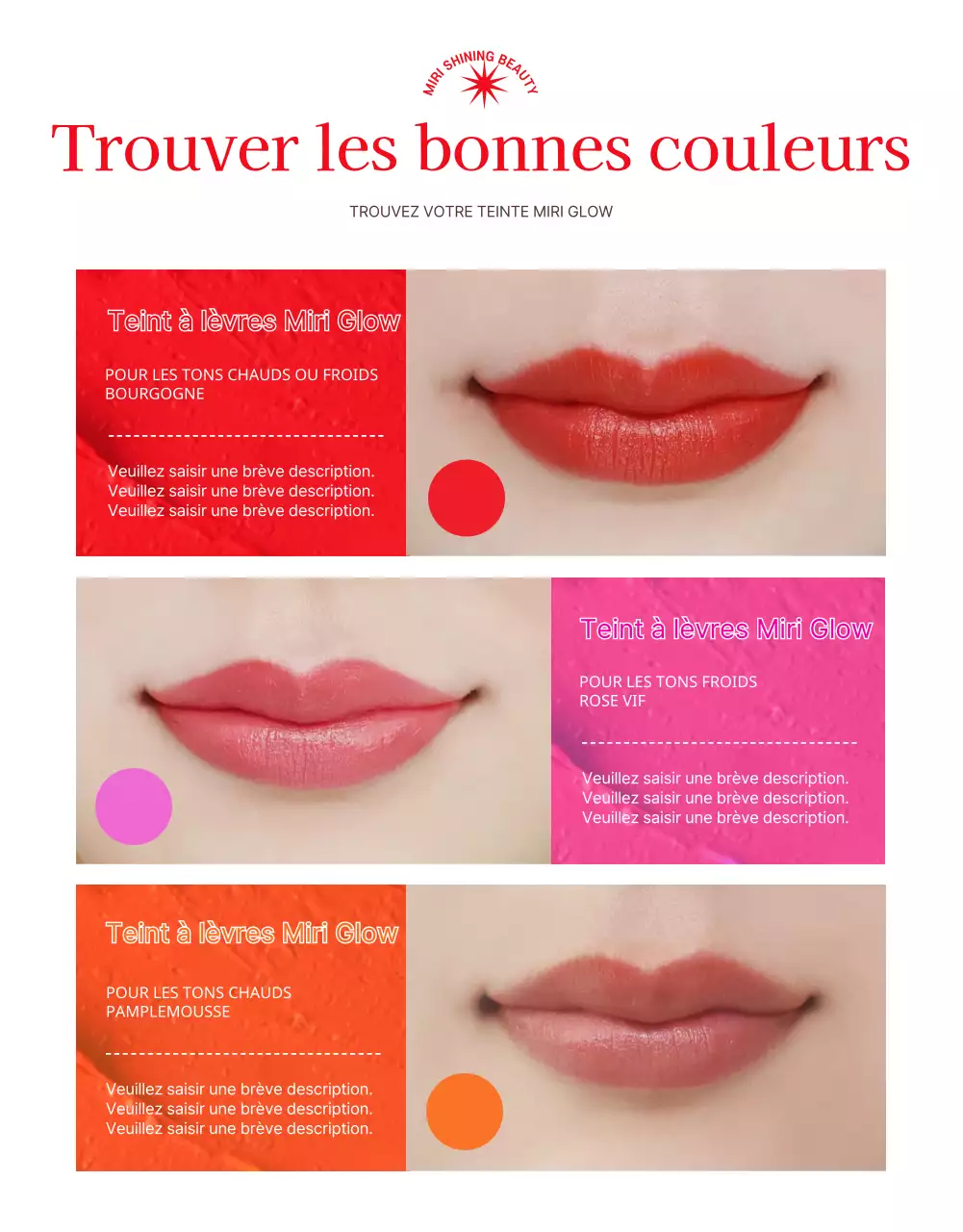 Promouvoir un rouge à lèvres propre dans les tons orange et beige