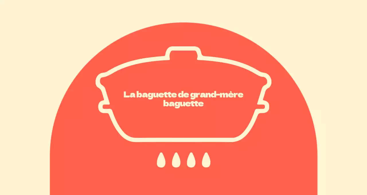 Baguette de grand-mère en balsa avec des formes arquées rouges sur fond ivoire