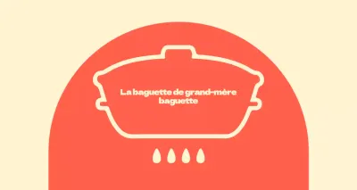 Baguette de grand-mère en balsa avec des formes arquées rouges sur fond ivoire