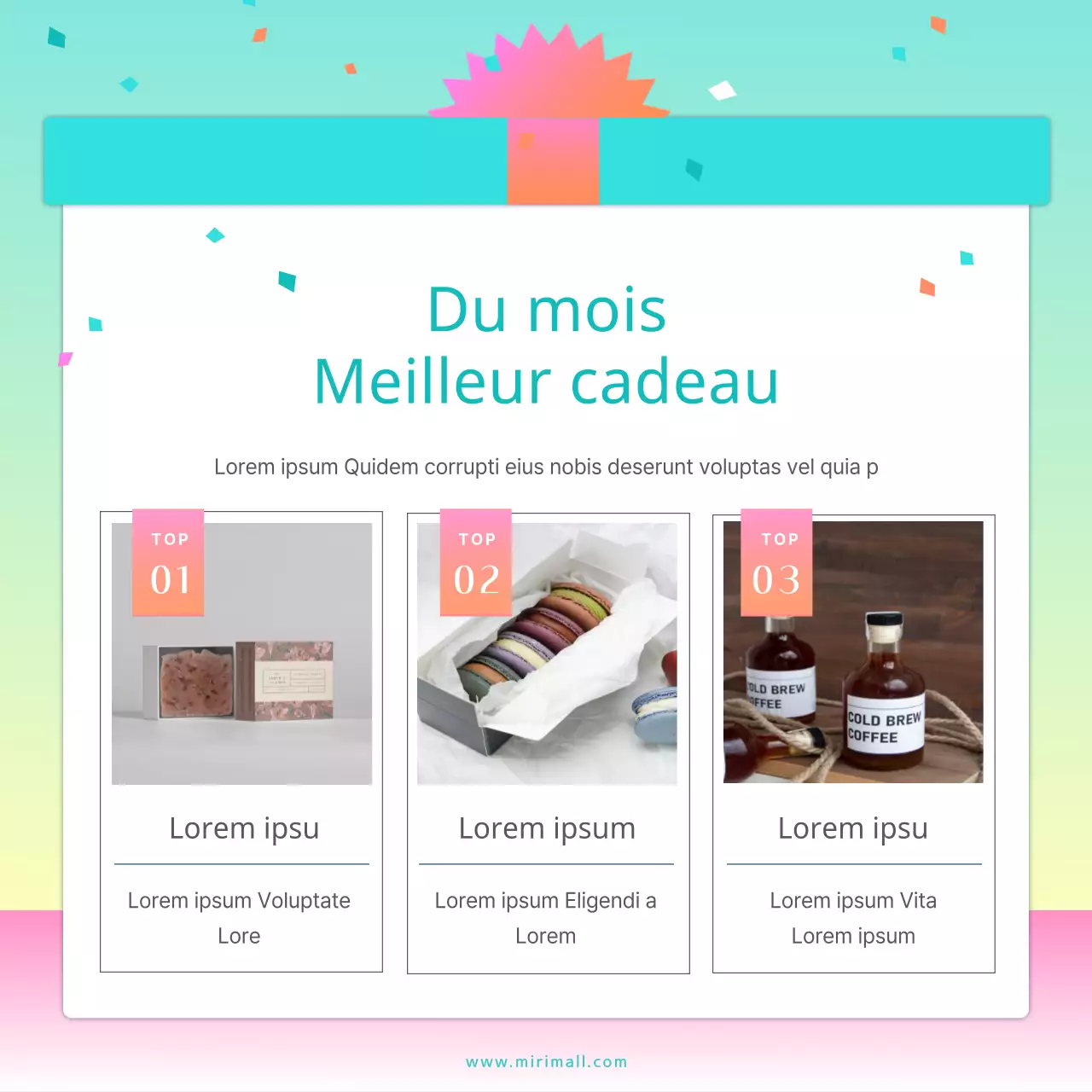 Coffret cadeau avec illustration dégradée turquoise