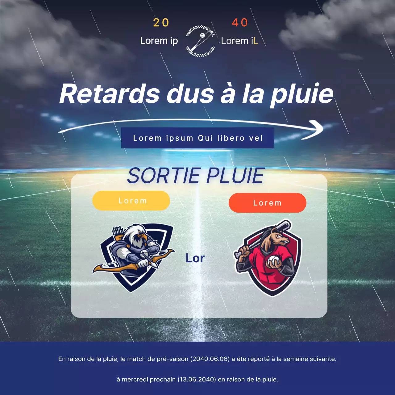 Panneaux de report de pluie bleu marine, à lignes épurées