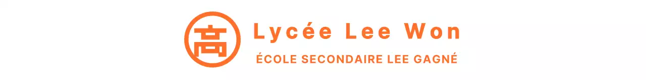 Logo moderne et simple en orange et blanc pour la promotion d'un établissement d'enseignement supérieur
