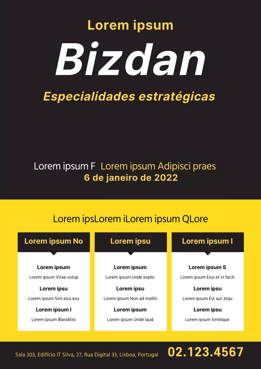 Material promocional amarelo e preto para as classes especiais da escola