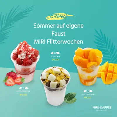 Minzfarbenes Sommer-Rasiereis-Viereck-Banner