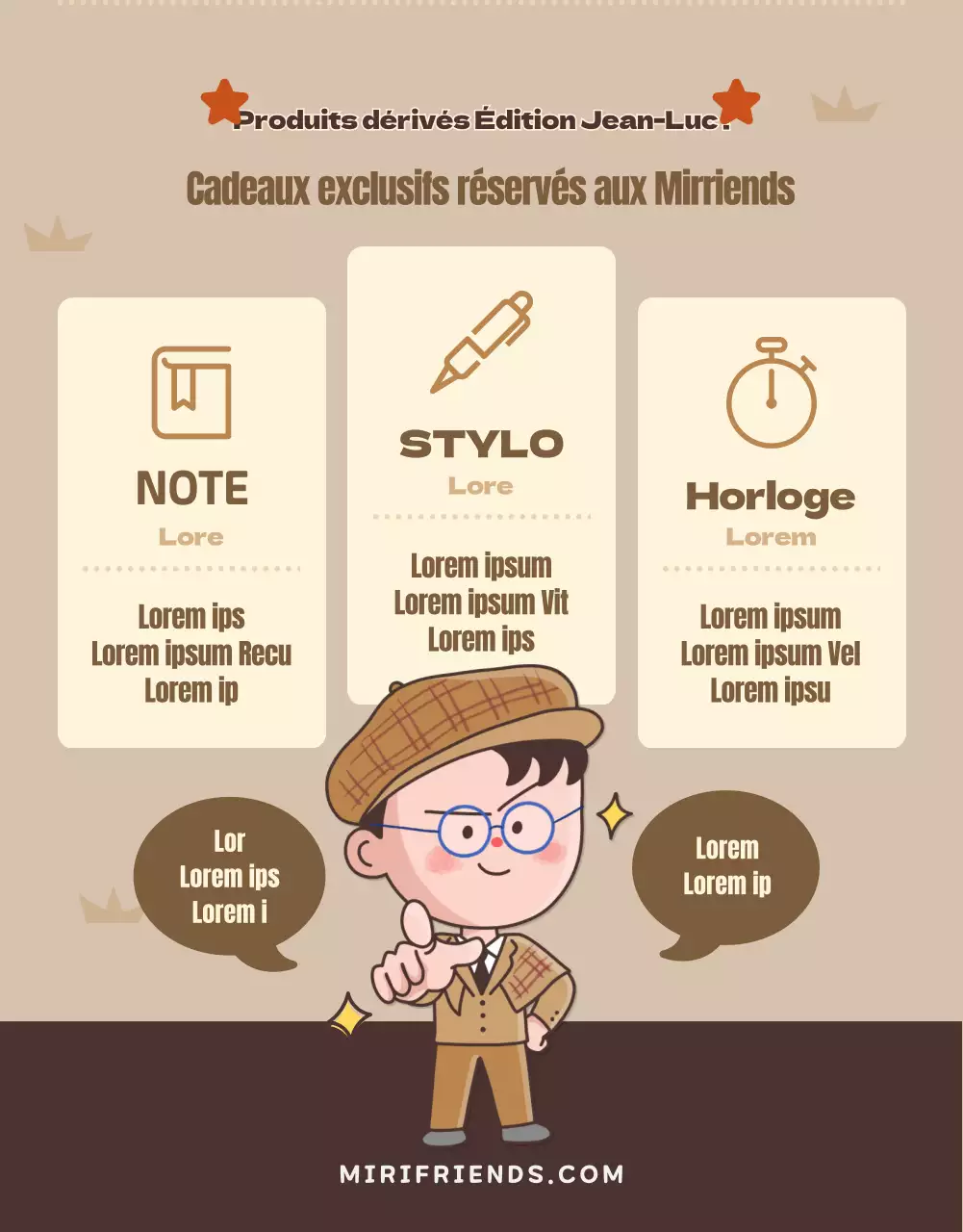 Lancement des mignons Supporters bruns et jaunes de MyriFriends