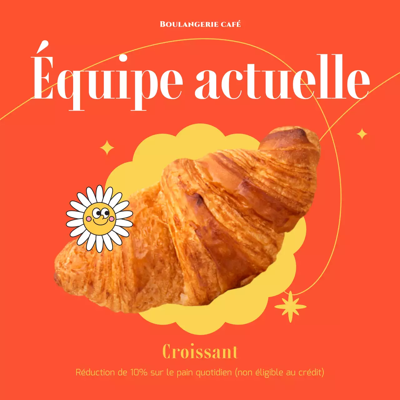 La gamme orange et jaune de la boulangerie pour la journée