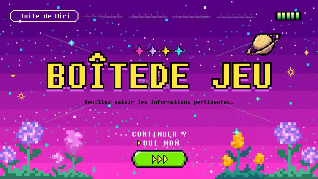 Promotion du jeu cybernétique violet et rose