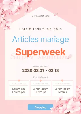 Printemps rose et pastel et concept de mariage événementiel