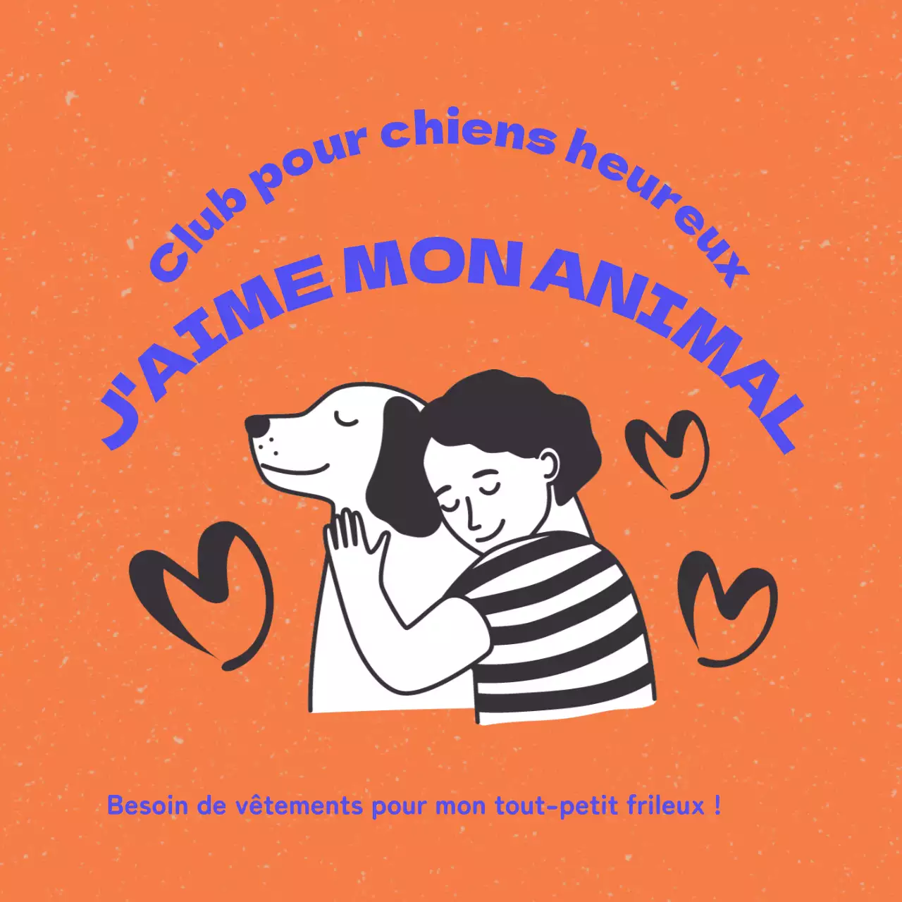Promouvoir les vêtements pour chiens avec des touches d'orange et de bleu