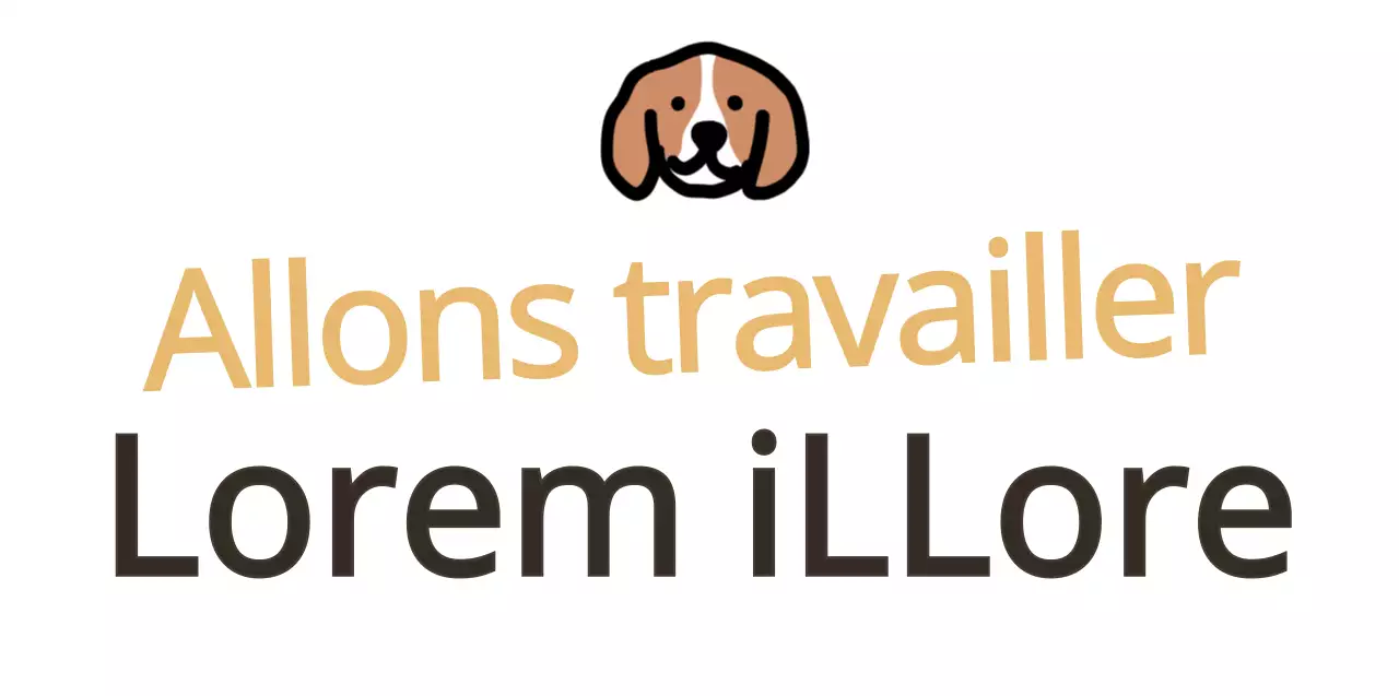 Texte de marchandise avec une illustration de chiot mignon avec des accents jaunes et bruns