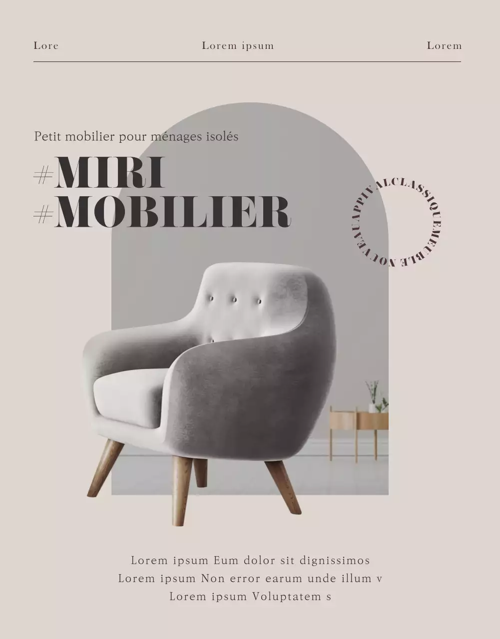 Meubles modernes dans des tons bruns chauds détails de l'événement