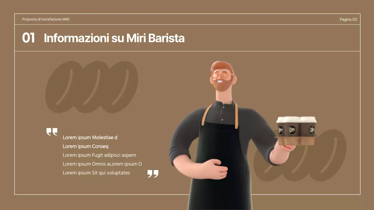 Marrone 3D Illustrazione Retro Concept Cafe Proposta per un caffè