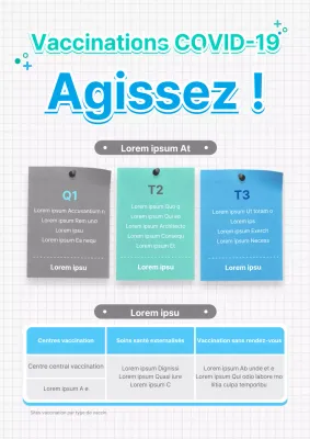 Concept de vaccination dans un bloc-notes bleu et menthe
